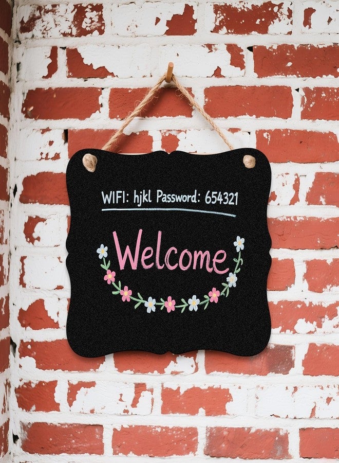 لوحة خشبية مزدوجة الجوانب، مقاس 9 × 6.7 بوصة مع خيط للتعليق، لوحة رسائل متعددة الاستخدامات قابلة للمسح للمنزل والحفلات وحفلات الزفاف وغيرها (مستطيلة) - Image 5